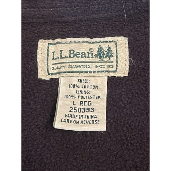 LL Bean Shacket Size L REG Flannel Blue Green Plaid Fleece Lined‎ Shirt Jacket - Picture 5 of 6